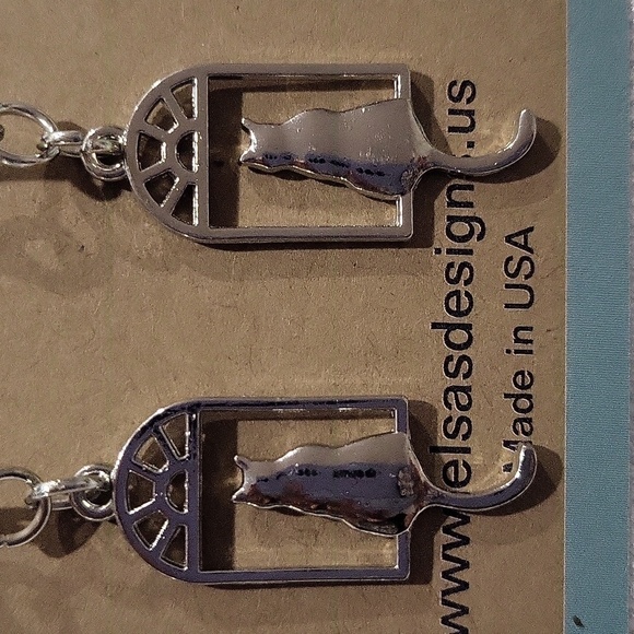 1585- Cat Lover's Handmade Earrings NWT - Picture 4 of 4